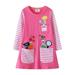 Lovskoo Toddler Girls Winter Dress Casual Long Sleeve Crew Neck Cartoon Printed Cotton Warm Christmas Tunic Dress Pink