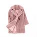 Hvyesh Toddler Girls Dress Long Coats Double Breasted Trench Coat Lapel Collar Fleece Casual Fall Dress Peacoat Winter Warm Open Front Jackets Outerwear 1-6 Years
