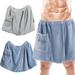 Esaierr Men Quick-Drying Bath Skirt + Towel Set 2PCS Soft Spa Bath Robe Wrap Mens Towel Bathrobe Outfit