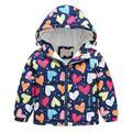 JSGEK Soft Comfy Winter Warm Coat for Kids Cute Casual Cartoon Printing Plush Overcoat Windproof Hoodies Toddler Baby Boys Girls Thick Jacket Clearance Zip up Plush Clothes Multicolor 12-18 Months