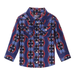 Wrangler Toddler-Boys Checotah Print Long Sleeve Snap Western Shirt Blue 6-9 MOS