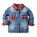 Ovbmpzd 5t Girls Clothes Fall/Winter Toddler Buttons Buffalo Print Denim Shirt Long Sleeve Lapel Collar Thicken Jacket