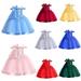 Elainilye Fashion Girls Princess Dress Bowknot Embroidered Flower Tulle Dress Formal Dresses for Party Gown Dresses Sizes 3-10Y Red