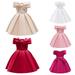 Elainilye Fashion Girls Princess Dresses Bowknot Off Shoulder Pleated Skirt Formal Dresses for Party Gown Long Dresses Sizes 3-10Y White