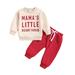 Bjutir Cute Outfits Set For Boys Girls Toddler Long Sleeve Valentine S Day Letter Prints Tops And Pants Child Kids 2Pcs Set Outfits Kids Clothese