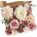 ACMDL 19pcs Roses Artificial Flowers Pink Bouquets Box Set For DIY Bridal Wedding Shower Decorations Fake Floral Arrangements For Party Table Centerpieces Home Decor Indoor Outdoor Dust