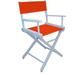 Gold Medal 18 Table Height White Frame Directors Chair - Orange