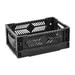 kowaku Collapsible Storage Crate Storage Bin Organizer Side Label Card Holder Mini Desk Organizer Folding Storage Basket for Bedroom Black