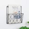 Metal Mesh Wall Mounted Magazine Rack for Magazines or Newspapers Storage Basket for Home Living Room Office