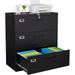 File Cabinet 3 Drawer Filing Cabinet Metal Lateral Filing Cabinet with Lock Locking File Cabinet for Home Office Organization 40 h Black Office Storage Cabinet for Letter/Legal/A4 Size Files