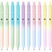 Gel Pens 10 Pcs Black Ink Pens for Women 0.7mm Medium Point Smooth Writing Pens with Silicone Grip High-End Series Metal Clip Retractable Pens for Journaling Note Taking (10 Pcs Pastel)