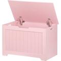 ONKER Storage Chest 30 inches Chest Box Organizer with 2 Safety Hinges Wooden Entryway Storage Bench Pink