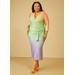 Plus Size Belted Ombre Midi Dress