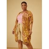 Plus Size Butterfly Print Kimono