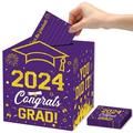 GHYJPAJK 2024 Graduation Card Box Grad Party Wish Card Box Class 2024 Graduation Table Cards Advice Centerpieces Decora Box