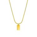 GHYJPAJK Necklace Stainless Steel Necklaces Silver Golden Cube Brick Pendant`