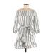 Sugar Lips Casual Dress: White Stripes Dresses - Women's Size Medium