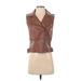 American Rag Cie Faux Leather Jacket: Short Brown Print Jackets & Outerwear - Women's Size Small