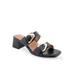 Women's Estella Sandal by Roamans in Black Leather (Size 5 M)