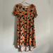Lularoe Dresses | Geometric Lularoe Carly Dress | Color: Orange/Tan | Size: S