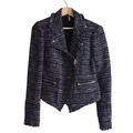 Free People Jackets & Coats | Free People Tweed Moto Jacket, Size Xs | Color: Blue/Purple | Size: Xs