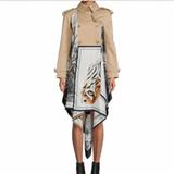 Burberry Jackets & Coats | Burberry Cotton And Silk Handkerchief Trench Dress Coat In Fawn Size 6 | Color: Black/Cream | Size: 4