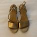 J. Crew Shoes | J Crew Gold Block Heel Sandals Size 8 | Color: Gold | Size: 8