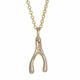 Solid 9 Carat Gold Wishbone Necklace With Diamond