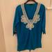 J. Crew Swim | J. Crew Blue And White Cording Embroidered Tunic Beach Cover Up Size Small | Color: Blue/White | Size: S