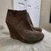 Jessica Simpson Shoes | Jessica Simpson Taupe Brown Faux Suede Wedge Slip On Booties | Color: Brown/Tan | Size: 8