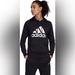 Adidas Tops | Adidas Women's Badge Of Sport Overhead Fleece Hoodie | Color: Black/White | Size: S
