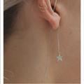 Brandy Melville Jewelry | Brandy Melville Silver Star Drop Threader Earrings | Color: Silver | Size: Os