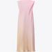 Zara Dresses | Nwt Zara Sherbet Sunset Ombr Satin Silky Strapless Dress | Color: Pink/Yellow | Size: S