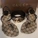 Gucci Shoes | Gucci Gg Monogram Sandals And Belt Bundle | Color: Brown/Cream | Size: 8.5