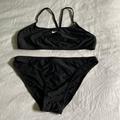 Nike Swim | Nike Core Solids Sport 2-Piece Size 12 Racer Back Bikini Top Swimsuit Set Black | Color: Black | Size: 12