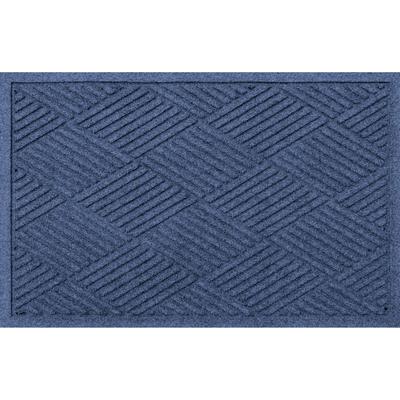 WaterHog Diamonds Indoor/Outdoor Door Mat by Bungalow Flooring in Navy (Size 2'W X 3'L)