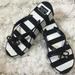 Kate Spade Shoes | Nwt Kate Spade Size 8 Black White Stripe Pool Daily Comfy Sandal Flats | Color: Black/White | Size: 8