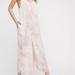 Free People Pants & Jumpsuits | Intimately Free People She's So Smitten Pink Floral Cropped Wide Leg Jumpsuit Sm | Color: Pink/White | Size: S
