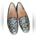 J. Crew Shoes | J Crew Womens Smoking Slipper Flats Black Gold Leopard Print | Color: Black/Gold | Size: 5.5