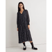 Madewell Dresses | Madewell Georgette V-Neck Tiered Midi Dress Enchanted Floral Black Purple {S49} | Color: Black/Purple | Size: M