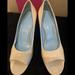 Nine West Shoes | Nine West Open Toed Heels | Color: Cream | Size: 8