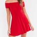 Urban Outfitters Dresses | Nwot Uo Kimchi Blue Red Crepe Off-Shoulder Mini! | Color: Red | Size: Xs