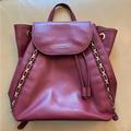 Michael Kors Bags | Michael Kors Sadie Leather Backpack In Mulberry | Color: Red | Size: Os