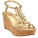 Kate Spade Shoes | Kate Spade Becca Metallic Gold Braided Strap Cork Wedges | Color: Gold/Tan | Size: 10