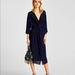 Zara Dresses | Nwot Zara Electric Blue Metallic Wrap Dress Size S | Color: Black/Blue | Size: S