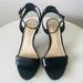 Nine West Shoes | Nine West Black Leather Kitten Heel Ankle-Strap Sandal Size 5.5m | Color: Black/Cream | Size: 5.5
