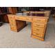 Antique Edwardian Solid Oak Pedestal Desk