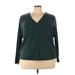 Old Navy Long Sleeve Henley Shirt: Green Tops - Women's Size 4X