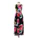 Vince Camuto Casual Dress - Maxi: Black Floral Dresses - Women's Size 6