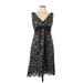 Eliza J Cocktail Dress: Black Floral Motif Dresses - Women's Size 10